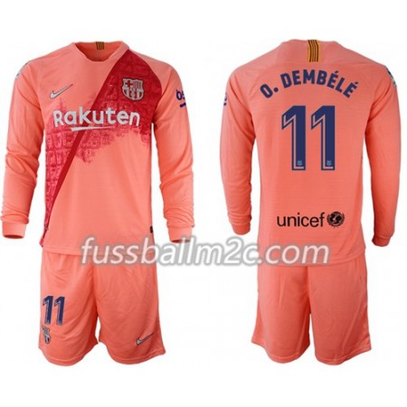 Fußballtrikots FC Barcelona O.Dembele 11 Kinder Ausweich Trikotsatz 2018-2019 Langarm